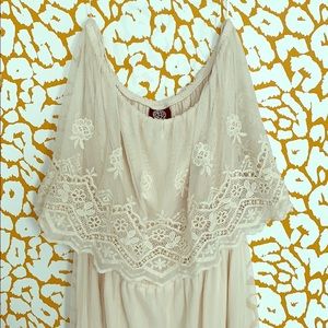 Boho lace off-shoulder maxi dress